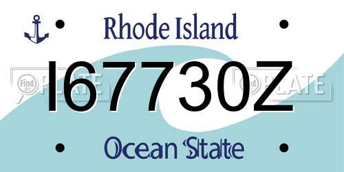 I67730Z Rhode Island License Plate