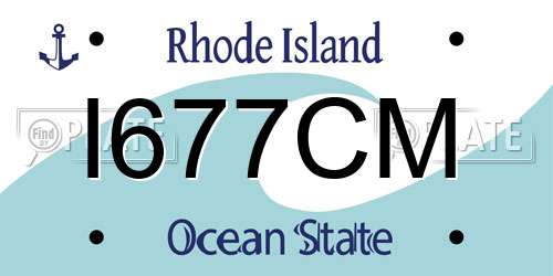 I677CM Rhode Island License Plate