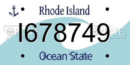 I678749 Rhode Island License Plate