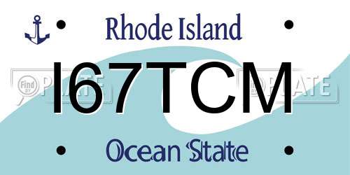 I67TCM Rhode Island License Plate