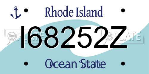 I68252Z Rhode Island License Plate