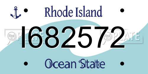 I682572 Rhode Island License Plate