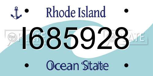 I685928 Rhode Island License Plate