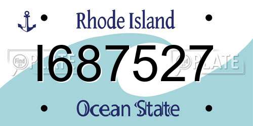 I687527 Rhode Island License Plate