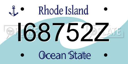 I68752Z Rhode Island License Plate