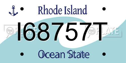 I68757T Rhode Island License Plate