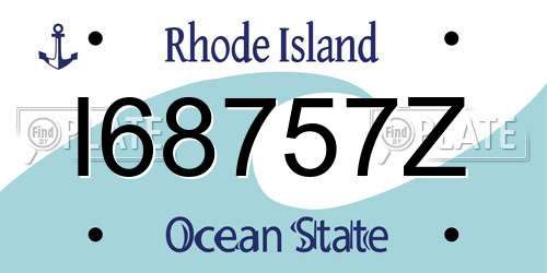 I68757Z Rhode Island License Plate