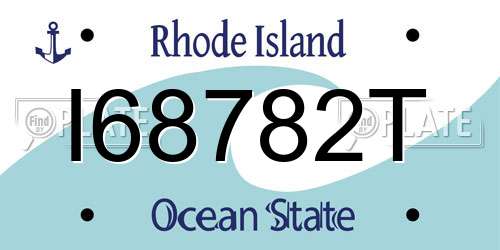 I68782T Rhode Island License Plate