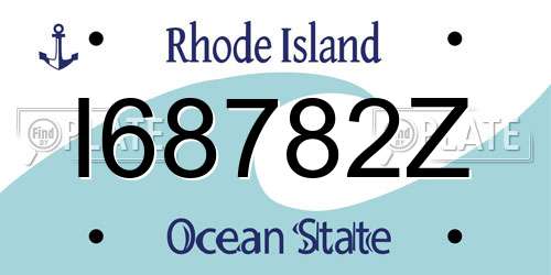 I68782Z Rhode Island License Plate