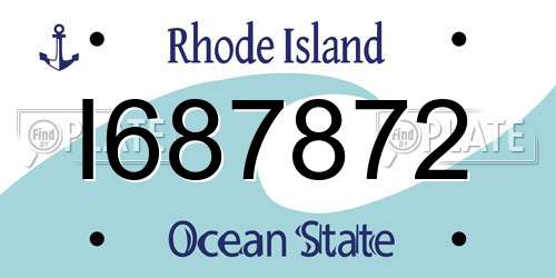 I687872 Rhode Island License Plate
