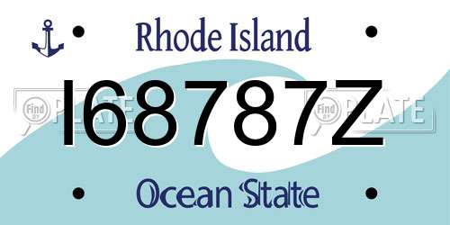I68787Z Rhode Island License Plate
