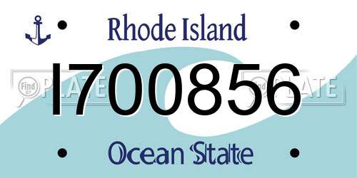 I700856 Rhode Island License Plate