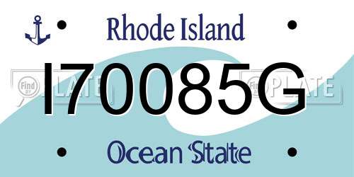 I70085G Rhode Island License Plate