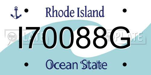 I70088G Rhode Island License Plate