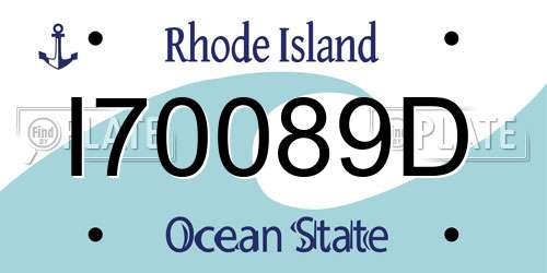 I70089D Rhode Island License Plate