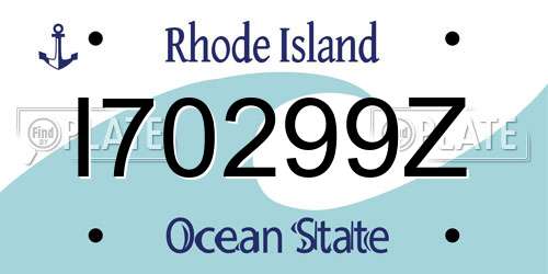 I70299Z Rhode Island License Plate