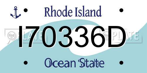 I70336D Rhode Island License Plate