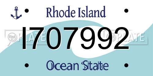 I707992 Rhode Island License Plate