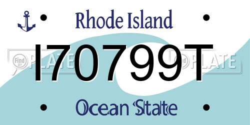 I70799T Rhode Island License Plate