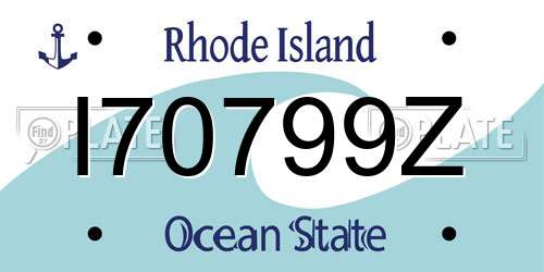 I70799Z Rhode Island License Plate