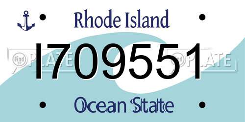 I709551 Rhode Island License Plate