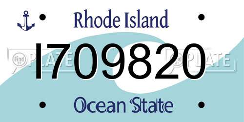 I709820 Rhode Island License Plate
