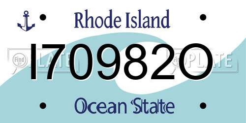 I70982O Rhode Island License Plate