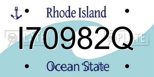 I70982Q Rhode Island License Plate