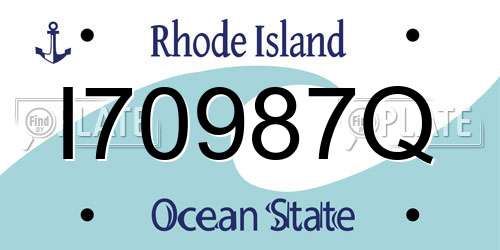 I70987Q Rhode Island License Plate