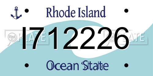 I712226 Rhode Island License Plate