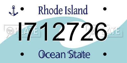 I712726 Rhode Island License Plate