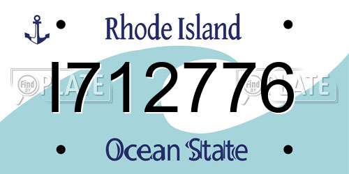 I712776 Rhode Island License Plate