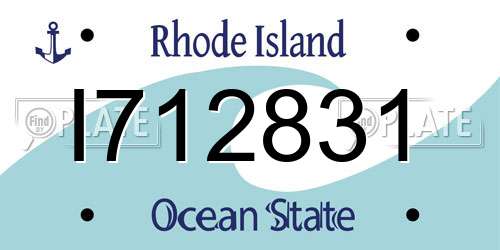 I712831 Rhode Island License Plate