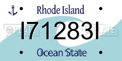 I71283I Rhode Island License Plate