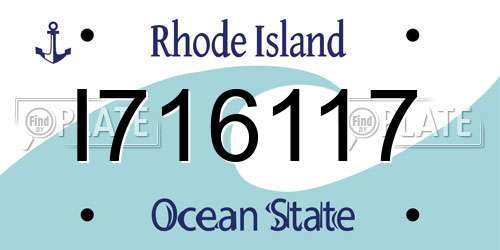 I716117 Rhode Island License Plate