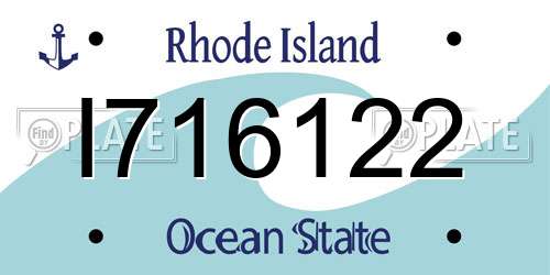 I716122 Rhode Island License Plate