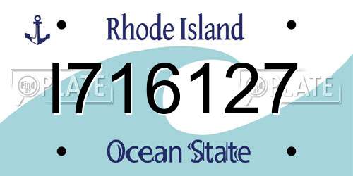 I716127 Rhode Island License Plate