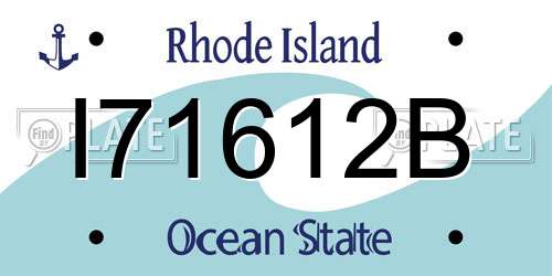 I71612B Rhode Island License Plate
