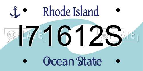 I71612S Rhode Island License Plate