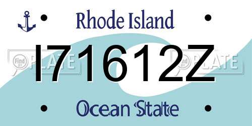I71612Z Rhode Island License Plate