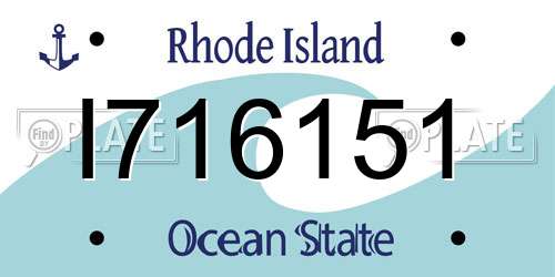 I716151 Rhode Island License Plate