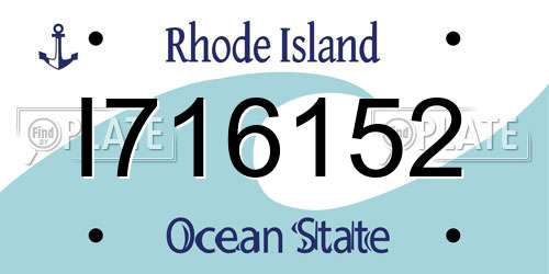 I716152 Rhode Island License Plate