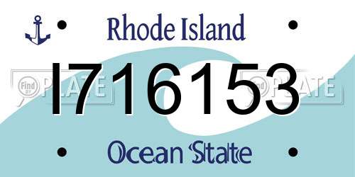 I716153 Rhode Island License Plate