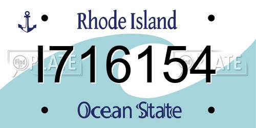 I716154 Rhode Island License Plate