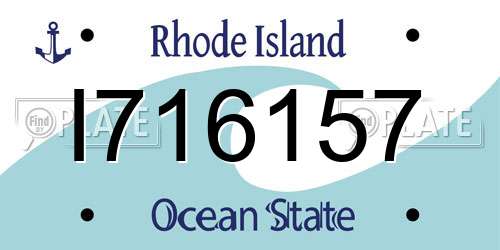I716157 Rhode Island License Plate