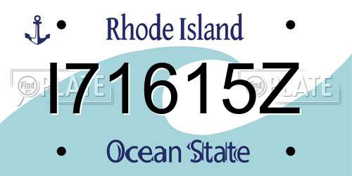 I71615Z Rhode Island License Plate
