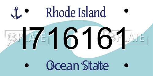 I716161 Rhode Island License Plate