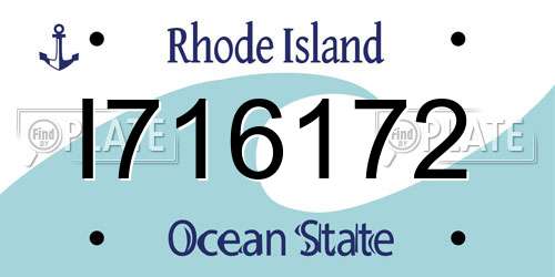I716172 Rhode Island License Plate