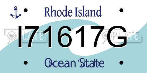 I71617G Rhode Island License Plate