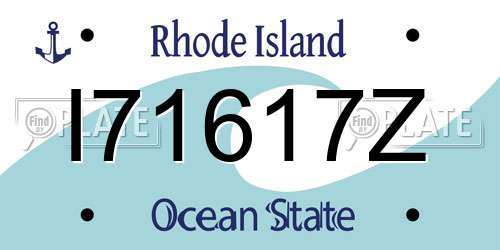 I71617Z Rhode Island License Plate